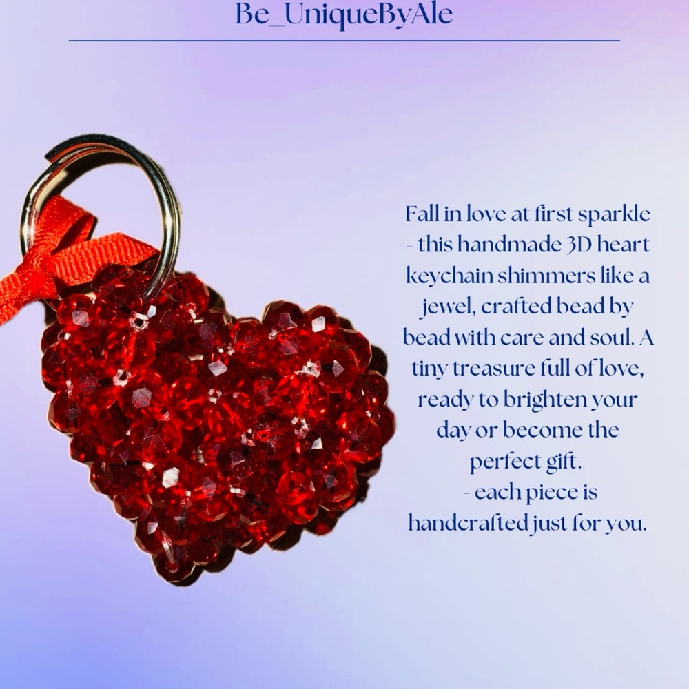 Red Crystal Heart Keychain